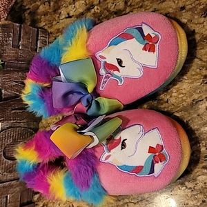 JoJo Siwa Unicorn Faux-Fur Slippers  2-3